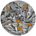 Niue Island STYMPHALIAN BIRDS series TWELVE LABOURS OF HERCULES $5 Silver Coin 2022 Antique finish Ultra High Relief Gold plated 2 oz